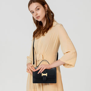 KKXIU Black Designer Crossbody Bags - Purses for Women Vegan Leather Purses and Handbags Shoulder Top Handle Bag