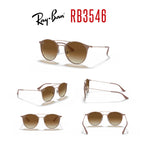Load image into Gallery viewer, Ray-Ban RB3546 907151 52MM Copper Top on Beige/Crystal Lens Clear Brown Gradient Round Sunglasses for Men for Women + Bundle with Accessory Eyewear Kit

