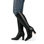 Load image into Gallery viewer, JOY IN LOVE Women's Knee High Boots High Block Heel Pointy Toe Zipper Boots Black US 10
