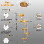 Load image into Gallery viewer, BERHZIMD 6-Light Gold LED Staircase Chandelier for High Ceilings,Large Long Pendant Lights Fixture Villas Modern Hanging Light Fixture,Entryway and Stairs, Adjustable Length
