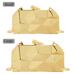 Load image into Gallery viewer, Reberomantic Women Lattice Pattern Metal Handbag Chain Geometric Evening Clutch Purse (G-Large Gold)
