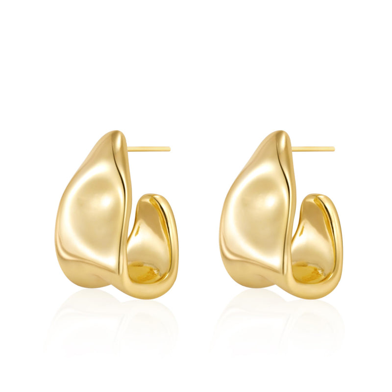 Amicon Gold Earrings for Women,14k Gold Plated Chunky Gold Stud Earrings Statement Cute Hypoallergenic Trendy Jewelry Gifts