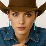 Load image into Gallery viewer, Turquoise Earrings 925 Sterling Silver &amp; Genuine Gemstones (Choose Color)
