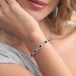 Load image into Gallery viewer, Gem Stone King 7-14 Cttw Oval Gemstone Birthstone Tennis Bracelet For Women | 925 Sterling Silver | Oval 6X4MM | 7 Inch With 1 Inch Extender | Fine Jewelry Gifts for Her Mom Women Wife
