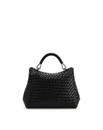 Load image into Gallery viewer, JW PEI Women&#39;s Lucia Classic Top Handle Woven Bag - Black
