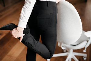 Yogipace,4 Pockets/Belt Loops,Tall Women's Straight Leg Yoga Dress Pant Work Pants Office Slacks,35",Black,Size M