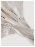 Load image into Gallery viewer, SHENHE Women's Satin Wrap Ruched Tie Side Tank Top Deep V Neck Sleeveless Elegant Blouse Apricot X-Small
