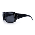 Load image into Gallery viewer, SA106 Polarized Lens Oversize Rhinestone Bling Sparkling Womens Sunglasses All Black
