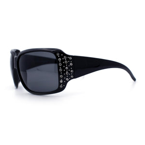 SA106 Polarized Lens Oversize Rhinestone Bling Sparkling Womens Sunglasses All Black