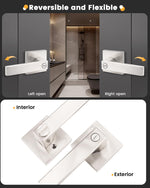 Load image into Gallery viewer, Gobrico 5 Pack Satin Nickel Square Door Levers with Privacy Lock,for Bedroom and Bathrom,Zinc Alloy Made Heavy Duty
