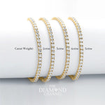 Load image into Gallery viewer, The Diamond Channel CERTIFIED 14 Karat Solid Gold LAB GROWN Diamond Tennis Bracelet. Push Safety Lock, 7 Inch Length (E-F Color, VS1-VS2 Clarity) (yellow-gold, 1 cttw)
