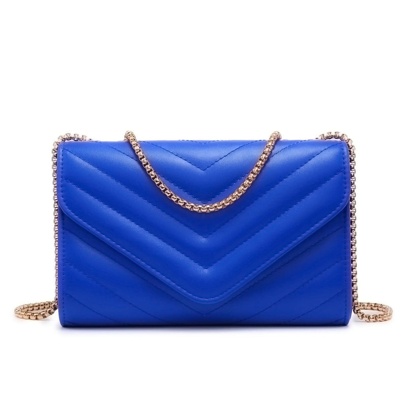 Dasein Women Small Quilted Crossbody Bags Stylish Designer Evening Bag Clutch Purses and Handbags with Chain Shoulder Strap (Royal Blue)
