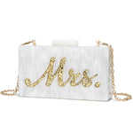 Load image into Gallery viewer, MRS Clutch Purse Women Evening Handbag Acrylic Clutch Bag for Bride Party GLD
