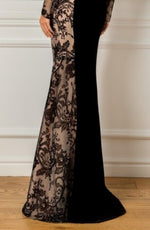 Load image into Gallery viewer, YDDSPDN Mother of The Bride Dresses Floor Length Jewel Neck Long Sleeves Lace Mermaid Wedding Guest Formal Dresses Black
