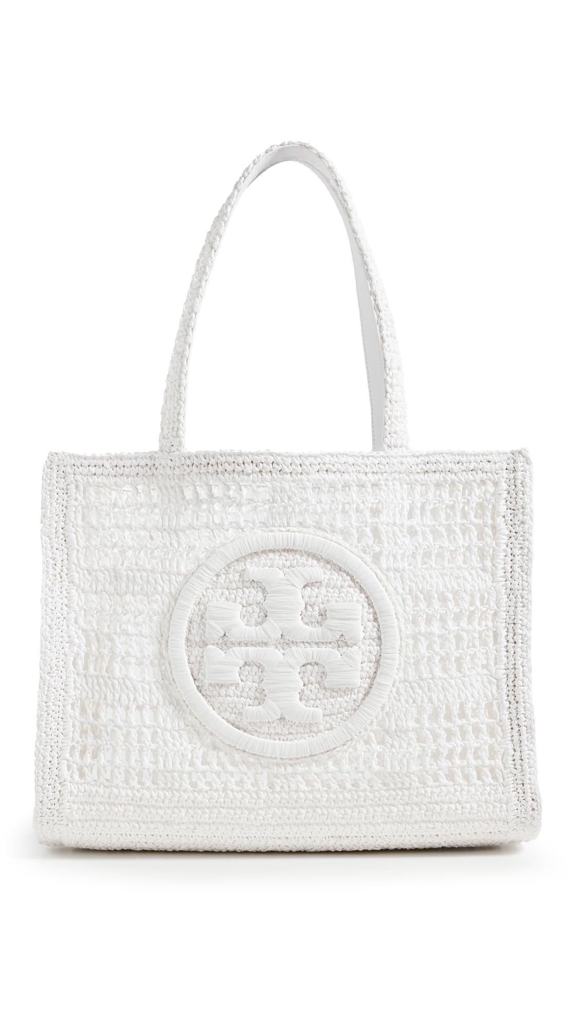 Tory Burch Women's Ella Hand Crocheted Small Tote, White, One Size