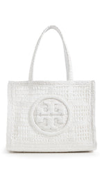 Load image into Gallery viewer, Tory Burch Women&#39;s Ella Hand Crocheted Small Tote, White, One Size
