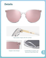 Load image into Gallery viewer, SOJOS Classic Round Sunglasses for Women Men Retro Vintage Shades Large Plastic Frame Sunnies SJ2067 with Crystal Frame/Pink Mirrored Lens
