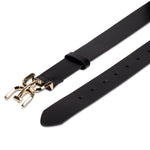 Load image into Gallery viewer, Sam Edelman Women&#39;s Double-E Logo Plaque Buckle Jean and Trouser Belt, Black, Small
