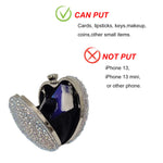 Load image into Gallery viewer, Cute Heart Shape Clutch Purse Mini Love Heart Rhinestone Wedding Handbag Party Women Purse(Silver)
