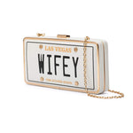 Load image into Gallery viewer, CENTALI Wifey Clutch Purse for Bachelorette Party – Bridal Shower Gift for Bride, Fiancée, Wife, Girl Friend, Women’s Evening Bag with Gold Chain Strap
