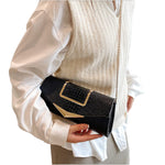 Load image into Gallery viewer, WIGUYUN Women Vegan Leather Evening Handbag Crocodile Pattern Handle Clutch Purse Cross Body Envelope Bag Black

