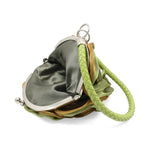 Load image into Gallery viewer, DEBIMY Rose Shaped Evening Bag Soft Satin Clutch Purse Floral Wristlet Handbag for Women Wedding Party Purse Military Green
