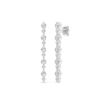 Load image into Gallery viewer, 1 CTTW Women's Long Diamond Earrings | 10K Solid White Gold Alternating Big and Small Lab Grown Diamonds

