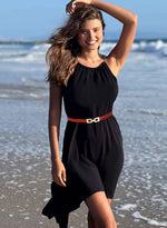 Load image into Gallery viewer, WULIQIUQIU Women's Skinny Belts Thin PU Leather Waist Belt with Gold Alloy Buckle for Dresses 100CM Red Fit Waist 24"-37"
