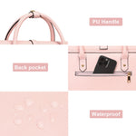 Load image into Gallery viewer, MOSISO Laptop Bag for Women, 15-15.6 inch PU Leather Laptop Shoulder Bag Convertible Backpack, 16 inch Messenger Bag Casual Handbag Work Briefcase Travel Computer Bag with Bowknot, Pink
