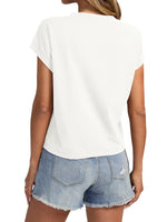 Load image into Gallery viewer, EasyGala Womens Cap Sleeve Crop Tops Cotton T Shirts Crewneck Loose Fit Short Sleeves Tee Summer Fashion Clothes 2025 A-White
