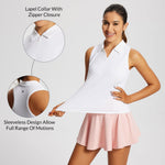 Load image into Gallery viewer, baleaf Women&#39;s Tennis Shirts Tank Tops Sleeveless Golf Polo Racerback with Collar Athletic Tanks Quick Dry-White-M
