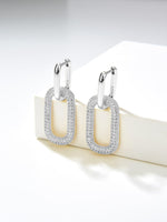 Load image into Gallery viewer, Tituthia 925 Sterling Silver Dangle Earrings for Women Trendy, Dainty Simple Big Paperclip Chain Link Silver Huggie Hoop Earrings 14k Silver Plated Lightweight Hypoallergenic Dangly Earring Minimalist Aesthetic Silver Jewelry for Christmas Gifts
