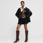 Load image into Gallery viewer, QIY Tall Boots for Women Brown Knee High Boots Kitten Heel Pointed Toe Winter Fall Dressy Suede Boots Size 8.5
