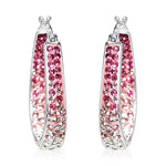 Load image into Gallery viewer, Pink Earrings for Women - Shiny Sparkle Hoop Jewelry for Her - Crystal Anniversary Wedding Unique Birthday Christmas Gifts - Pink
