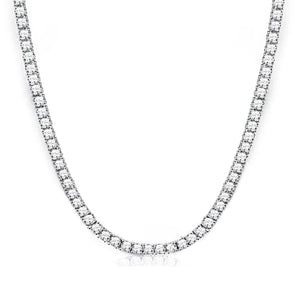 SXT.FSITATO 18inch Tennis Necklace for Women, Hypoallergenic 4mm Cubic Zirconia Chain, 18K White Gold Plated Round Cut Faux Diamond Jewelry Gift - Versatile Length Elegant Layering Necklace