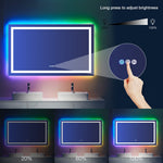Load image into Gallery viewer, LOAAO 72&quot;X36&quot; Inch RGB LED Bathroom Mirror with Lights, Large, Anti-Fog, Dimmable Smart Lighted Bathroom Vanity Mirror, Multiple Light Modes, RGB Backlit + Front Light, Memory Function, Tempered Glass

