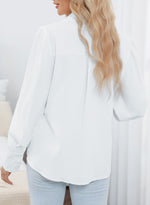 Load image into Gallery viewer, EVALESS Summer Tops for Women Long Sleeve Blouses for Women Dressy Casual Basic Western Shirt Sexy V Neck Tops Business Casual Outfits for Women Fashion Boho Clothes White Button Down Shirts, Medium
