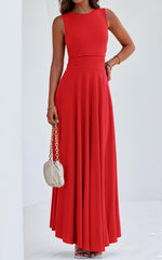 Load image into Gallery viewer, PRETTYGARDEN Womens Spring Dresses 2026 Casual Sleeveless Crewneck Aline Maxi Dress Stretch Tank Flowy Long Dresses (Red, Medium)
