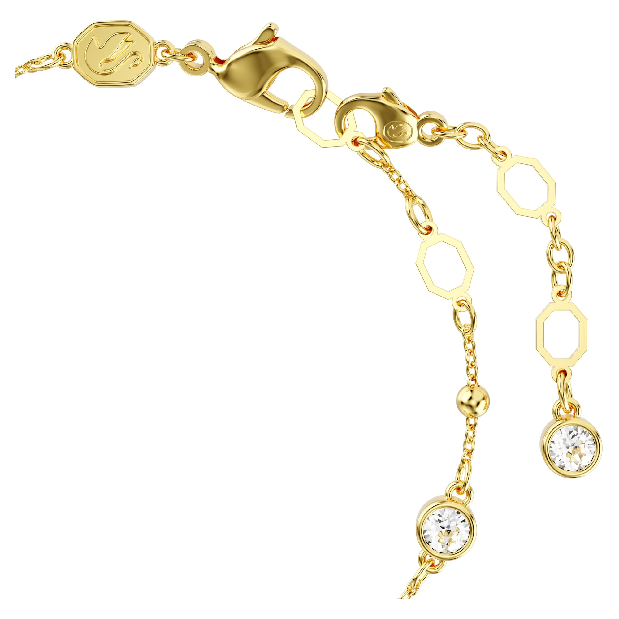 Swarovski Imber Bracelet, Clear Round-Cut Crystals in a Gold-Tone Finished Setting, Part of the Imber Collection