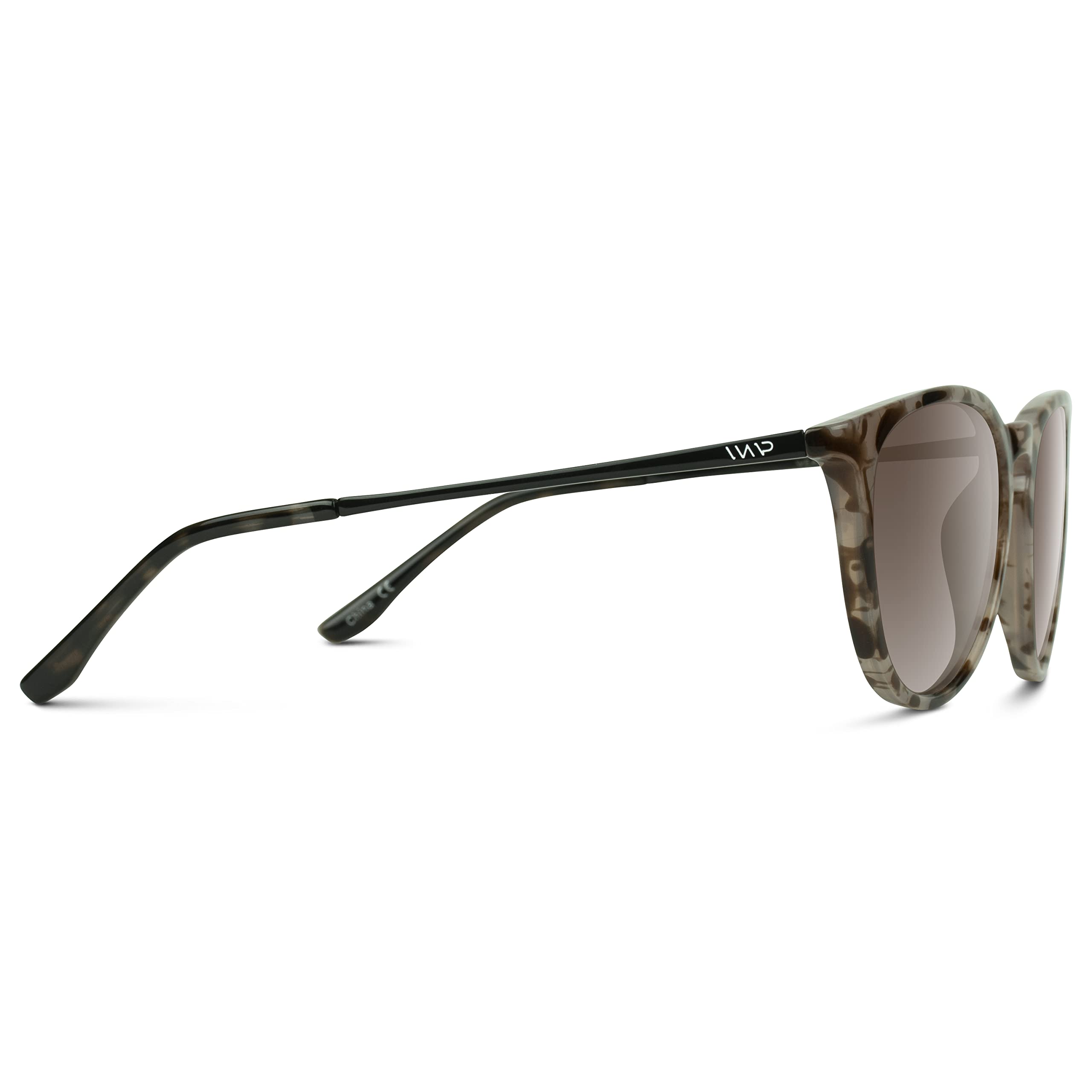 WearMe Pro Women's Round Sunglasses with Polarized UV Protection, Trendy Retro Designer Style (Beige Tortoise Frame/Brown Gradient Lens)