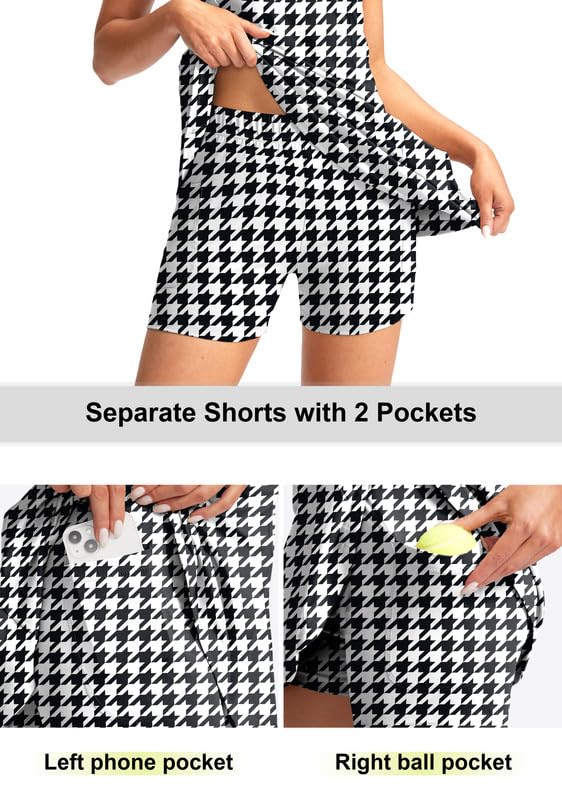 Viodia Women's Tennis Golf Dress with Shorts Active Exercise Workout Sports Athletic Dresses for Women with Zipper Pockets