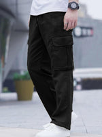 Load image into Gallery viewer, Comdecevis Men&#39;s Casual Cargo Pants Workout Joggers Stretch Sweatpants Hiking Drawstring Tactical Pants with Multi Pockets Black
