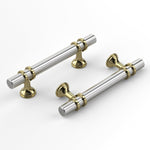 Load image into Gallery viewer, Haliwu 10 Pack Brushed Nickel Cabinet Pulls, Cabinet Handles Brushed Nickel, Barrel Handles Gold Kitchen Hardware Pulls, 5 inch Hole to Hole Center
