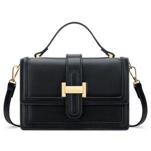 KKXIU Black Designer Crossbody Bags - Purses for Women Vegan Leather Purses and Handbags Shoulder Top Handle Bag