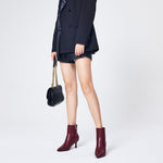 Load image into Gallery viewer, Elisabet Tang Women's Pointed Toe Booties 3 inches Heels Ankle Boots with Side Zipper Dressy Comfy Work Formal Winter Fall Wine Red Size 9
