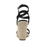 Load image into Gallery viewer, DREAM PAIRS Womens Open Toe Espadrilles Dressy Platform Sandals Buckle Ankle Strap Stylish Wedges Sandals,Size 8,BLACK/SUEDE,SDPW2211W
