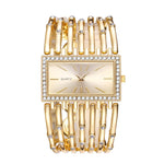 Load image into Gallery viewer, SENRUD Fashion Bracelet Watches for Women Luxury Rectangular Dial Analog Quartz Wrist Watch Gifts for Ladies (Diamond Gold)
