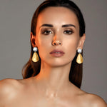 Load image into Gallery viewer, YUJIE Gold Earrings for Women Geometric Chunky Dangle Earring Trendy Two-Tone statement Jewelry
