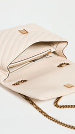 Load image into Gallery viewer, Tory Burch Women's Kira Quilted Chevron Shoulder Bag, New Cream/Rolled Brass, Off White, One Size
