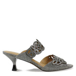 Load image into Gallery viewer, J. Renee Francie - Heels for Women - Soft Satiny Fabric Uppers - Open Toe - Synthetic Linings - Sculpted Heel Pewter Glitter 7 N (AA)
